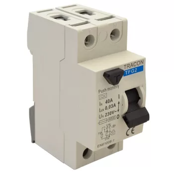  Tracon TFG2-63030, Áram-védőkapcsoló, 2 pólusú 63A, 30mA, 6kA, A / AC