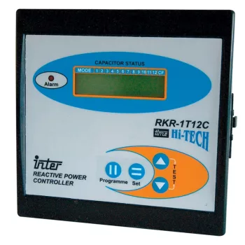   Tracon TFJA-02, Fázisjavító automatika, egyfázisú, 12 kondenzátor telephez 144×144mm