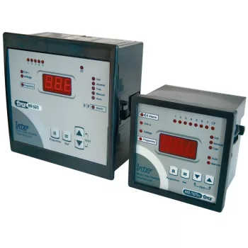   Tracon TFJA-05, Fázisjavító automatika, egyfázisú, 5 kondenzátor telephez 144×144mm