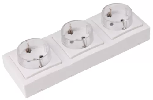 Tracon TFKSCH-3, Falon kívüli csatlakozóaljzat 3×16A/250VAC, IP20 (SCHUKO)