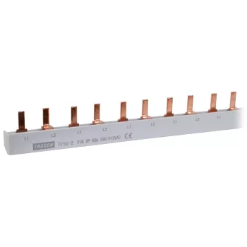   Tracon TFSS-2, Soroló sín - csapos kivitelű max.63A, 230/400VAC, 2P, 56modul, 1m