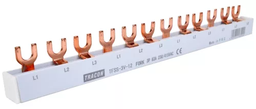 Tracon TFSS-3V-12 soroló sín villás (fork) kivitelű 3P 63A