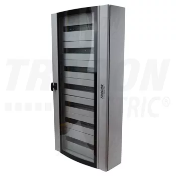   Tracon TGE6012020 Maszkolt fém szekrény, 168 modul, 7 sor, átlátszó ajtóval, 1200x600x200, IP54, falon kívüli