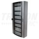 Tracon TGE6012020 Maszkolt fém szekrény, 168 modul, 7 sor, átlátszó ajtóval, 1200x600x200, IP54, falon kívüli