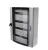 Tracon TGE607520 Maszkolt fém szekrény, 96 modul, 4 sor, átlátszó ajtóval, 750x600x200, IP54, falon kívüli