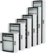 Tracon TGE609020 Maszkolt fém szekrény, 120 modul, 5 sor, átlátszó ajtóval, 900x600x200, IP54, falon kívüli