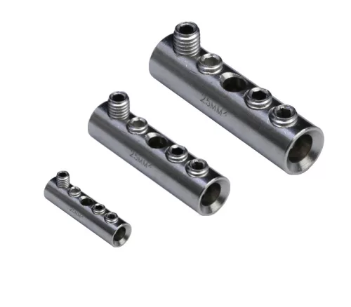 Tracon THCS70 Szigeteletlen toldóhüvely csavarral, ónozott 70mm2, (d1=12mm, L=51mm)