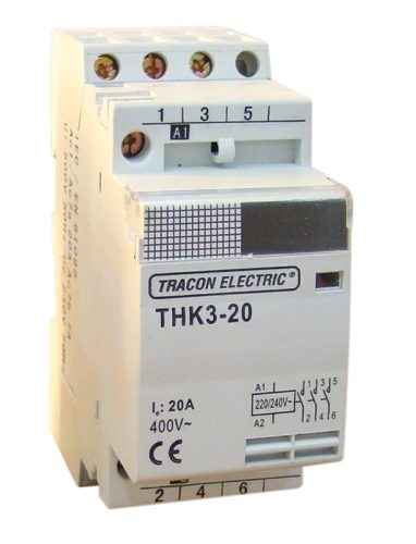 Tracon THK2-40-24, Installációs kontaktor 230V, 50Hz, 2P, 2×NO, 40/15A, 8,4/2,4kW, 24V AC