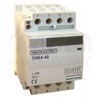   Tracon THK4-32-24, Installációs kontaktor 230/400V, 50Hz, 4P, 4×NO, 32/12A, 6,5/1,9kW, 24V AC