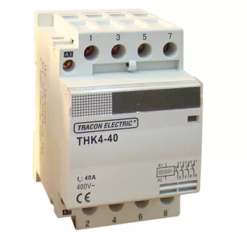   Tracon THK4-63-24, Installációs kontaktor 230/400V, 50Hz, 4P, 4×NO, 63/25A, 13/3,8kW, 24V AC