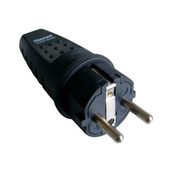   Tracon TICS-012G Csatlakozó dugó, védőérintkezővel, gumi 16A, 250V, 2P+E, IP44 (DUAL Schuko/French)