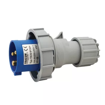 Tracon TICS-0132H ipari csatlakozódugó 16A, 250V, 2P+E, 6h, IP67