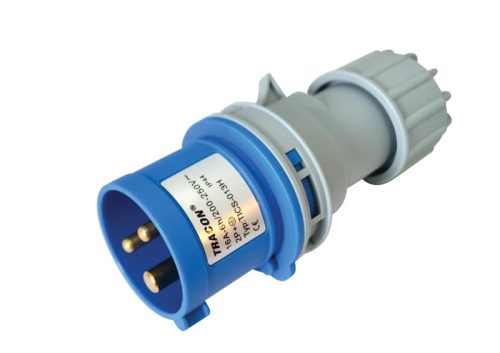 Tracon TICS-013H Ipari csatlakozó dugó, külső tömítőszelencével 16A, 250V, 2P+E, 6h, IP44