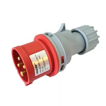Tracon TICS-014H ipari csatlakozódugó 16A, 400V, 3P+E, 6h, IP44