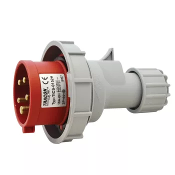 Tracon TICS-0152H ipari csatlakozódugó 16A, 400V, 3P+N+E, 6h, IP67