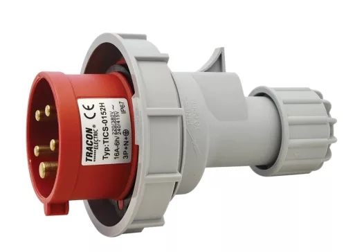 Tracon TICS-0152H ipari csatlakozódugó 16A, 400V, 3P+N+E, 6h, IP67
