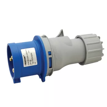 Tracon TICS-023H ipari csatlakozódugó 32A, 230V, 2P+E, 6h, IP44