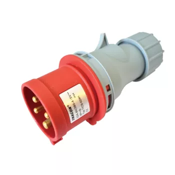 Tracon TICS-024H ipari csatlakozódugó 32A, 400V, 3P+E, 6h, IP44