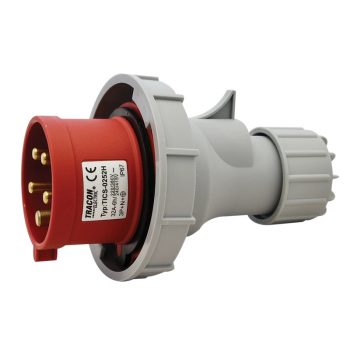   Tracon TICS-0252H Ipari csatlakozó dugó, fokozott védelemmel 32A, 400V, 3P+N+E, 6h, IP67