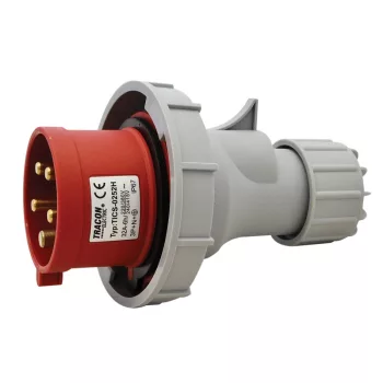 Tracon TICS-0252H ipari csatlakozódugó 32A, 400V, 3P+N+E, 6h, IP67