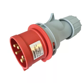 Tracon TICS-025H ipari csatlakozódugó 32A, 400V, 3P+N+E, 6h, IP44