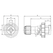 Tracon TICS-033 ipari csatlakozódugó 63A, 250V, 2P+E, 6h, IP67