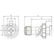 Tracon TICS-043 Ipari csatlakozó dugó, fokozott védelemmel 125A, 250V, 2P+E, 6h, IP67