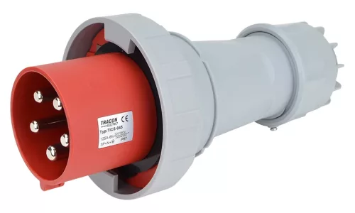 Tracon TICS-045 ipari csatlakozódugó 125A, 400V, 3P+N+E, 6h, IP67