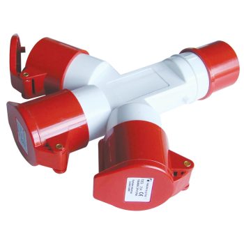   Tracon TICS-1024 Ipari elosztó-csatlakozóaljzat 16A, IN 1x3P+E 6h, OUT 3x3P+E 6h, IP44