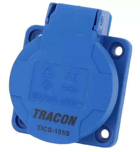 Tracon TICS-105S védőérintkezős csatlakozó 16A, 250V, 2P+E, IP44