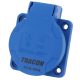 Tracon TICS-105S Beépíthető csatlakozóaljzat, oldalsó védőérintkezővel, kerek 16A, 250V, 2P+E, IP44 (SCHUKO)