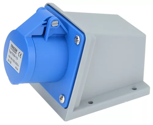 Tracon TICS-113 ipari csatlakozóaljzat 16A, 250V, 2P+E, 6h, IP44
