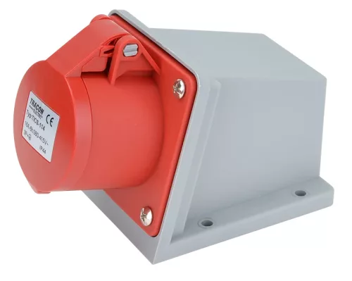 Tracon TICS-114 ipari csatlakozóaljzat 16A, 400V, 3P+E, 6h, IP44