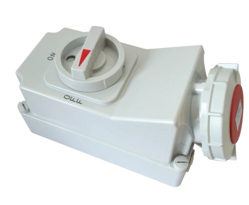 Tracon TICS-1152R Felületre szerelhető ipari csatl.aljzat reteszelt kapcs.-val 16A, 400V, 3P+N+E, 6h, IP67