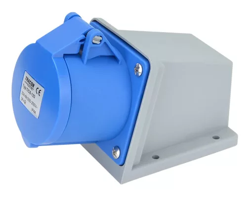 Tracon TICS-123 ipari csatlakozóaljzat 32A, 250V, 2P+E, 6h, IP44