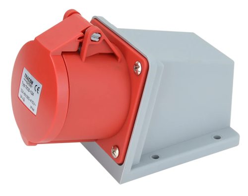 Tracon TICS-124 Felületre szerelhető ipari csatlakozóaljzat 32A, 400V, 3P+E, 6h, IP44