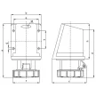 Tracon TICS-1252 ipari csatlakozóaljzat 32A, 400V, 3P+N+E, 6h, IP67