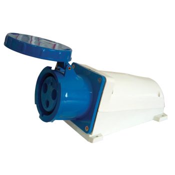   Tracon TICS-133 Felületre szerelhető ipari csatlakozóaljzat 63A, 250V, 2P+E, 6h, IP67