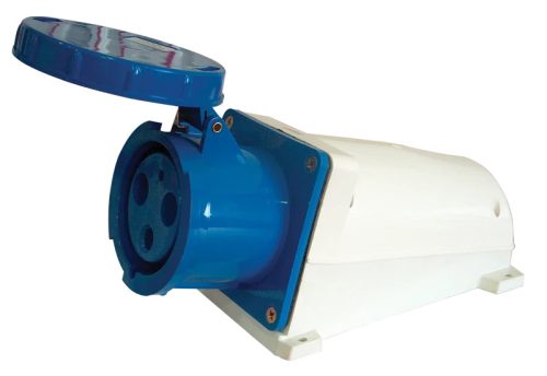 Tracon TICS-133 Felületre szerelhető ipari csatlakozóaljzat 63A, 250V, 2P+E, 6h, IP67