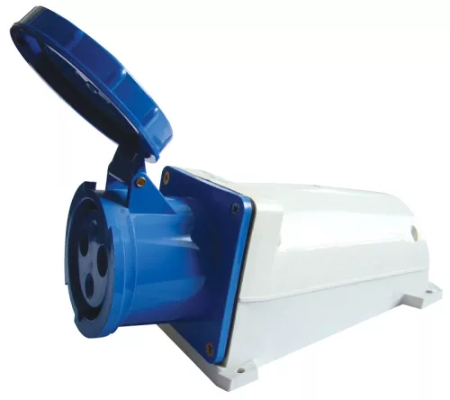Tracon TICS-143 ipari csatlakozóaljzat 125A, 250V, 2P+E, 6h, IP67