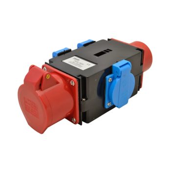   Tracon TICS-1605 Multifunkcionális elosztó-csatlakozóaljzat 16A, IN/OUT 3P+N+E 6h, OUT 3x2P+E (Schuko), IP44