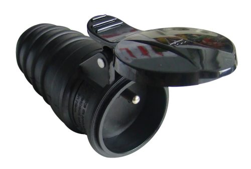 Tracon TICS-212GF Csatlakozóaljzat csapos védőérintkezővel, gumi 16A, 250V, 2P+E, IP44 (FRENCH)