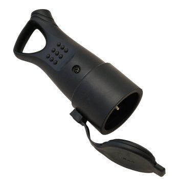   Tracon TICS-212GH Csatlakozó aljzat, védőérintkezővel, gumi, húzófüles 16A, 250V, 2P+E, IP44 (SCHUKO)