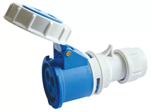 Tracon TICS-2132H ipari csatlakozóaljzat 16A, 230V, 2P+E, 6h, IP67