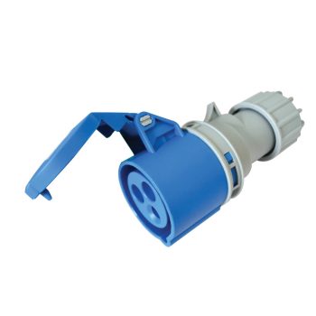   Tracon TICS-213H Ipari csatlakozóaljzat, külső tömítőszelencével 16A, 230V, 2P+E, 6h, IP44