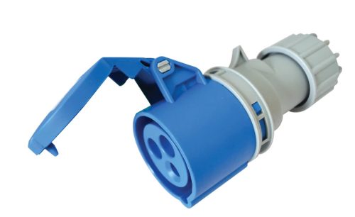 Tracon TICS-213H Ipari csatlakozóaljzat, külső tömítőszelencével 16A, 230V, 2P+E, 6h, IP44