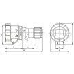 Tracon TICS-2142H Ipari csatlakozóaljzat, fokozott védelemmel 16A, 400V, 3P+E, 6h, IP67