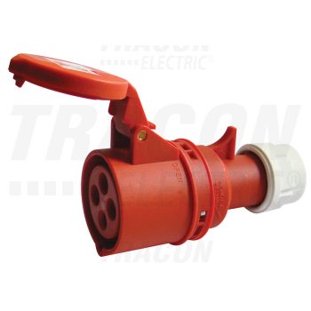   Tracon TICS-214P Ipari csatlakozó aljzat,külső tömítőszelencével 16A, 400V, 3P+E, 6h, IP44