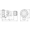 Tracon TICS-2152H ipari csatlakozóaljzat 16A, 400V, 3P+N+E, 6h, IP67