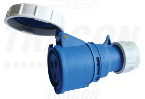Tracon TICS-2232 ipari csatlakozóaljzat 32A, 250V, 2P+E, 6h, IP67